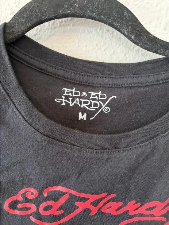 Ed by Ed Hardy Black Rhinstone Tee size M fitted - Picture 2 of 3